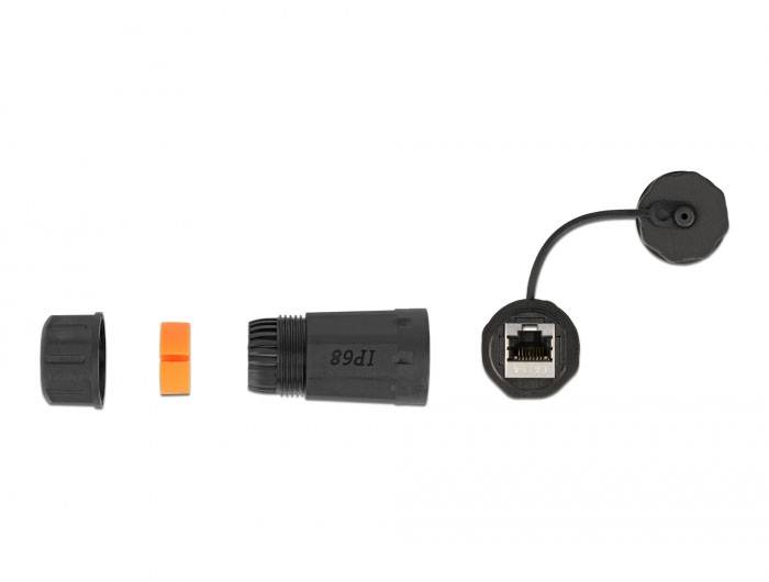 Delock RJ45 Netwerk Adapter Kabel [1x RJ45-bus - 1x RJ45-bus] 0 mm Zwart, Oranje-2
