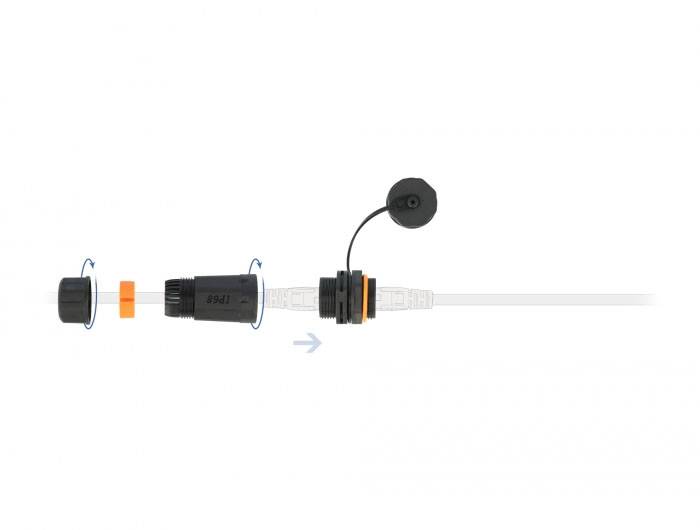 Delock RJ45 Netwerk Adapter Kabel [1x RJ45-bus - 1x RJ45-bus] 0 mm Zwart, Oranje-3