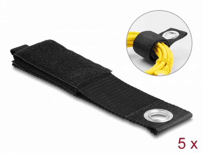 Delock Klittenbandriem (l x b) 435 mm x 50 mm Zwart 5 stuk(s)-2