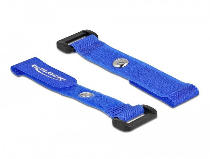 Delock Klittenband kabelbinder Om te bundelen (Ø x l) 7 mm x 150 mm Blauw 5 stuk(s)-2