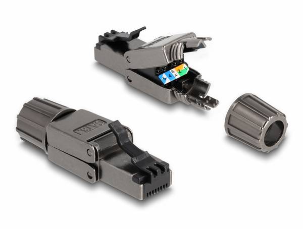 Delock 86514 RJ45-stekker Cat. 8.1 STP CAT.1. Zonder gereedschap 86514 RJ45, stekker   Aantal polen (sensoren) 8P8C Zwart 1 stuk(s)