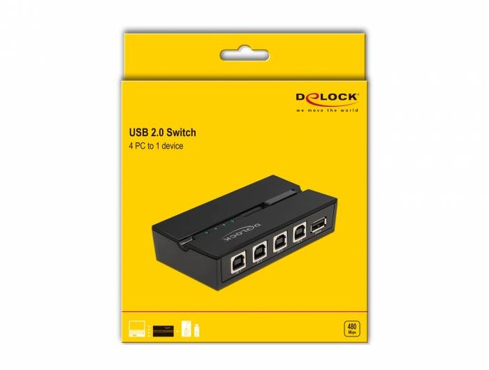 Delock 11493 USB 2.0-schakelaar Zwart-4