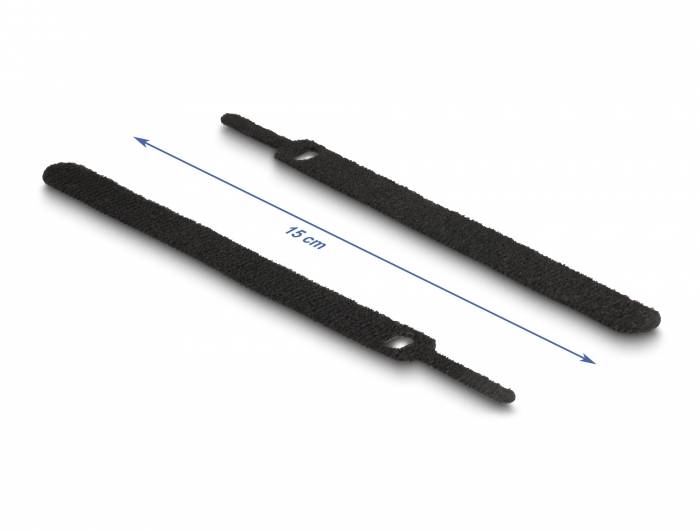 Delock Klittenband kabelbinder (l x b) 150 mm x 12 mm Zwart 10 stuk(s)-2