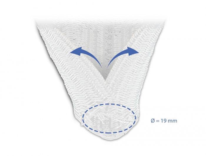 Delock 20815 20815 Gevlochten slang Wit Polyester 10 m 20 mm (max) 1 stuk(s)-2