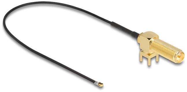 Delock WiFi-antenne Aansluitkabel [1x RPSMA-bus - 1x IPEX-stekker] 0.25 m Zwart-1