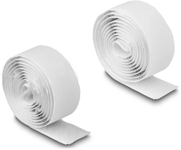 Delock 19061 Klittenband  Om vast te plakken Haak- en lusdeel (l x b) 1 m x 20 mm Wit 1 stuk(s)