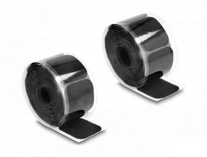 Delock Klittenband strips Om te bundelen Haak- en lusdeel (l x b) 10 m x 45 mm Zwart 10 m-0
