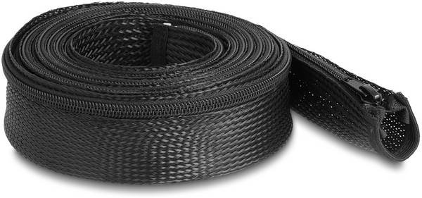 Delock 19173 19173 Gevlochten slang Zwart Polyester 5 m 35 mm (max) 1 stuk(s)