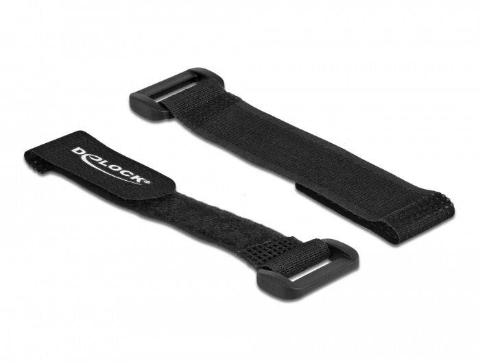Delock Klittenband kabelbinder (l x b) 190 mm x 25 mm Zwart 5 stuk(s)-2