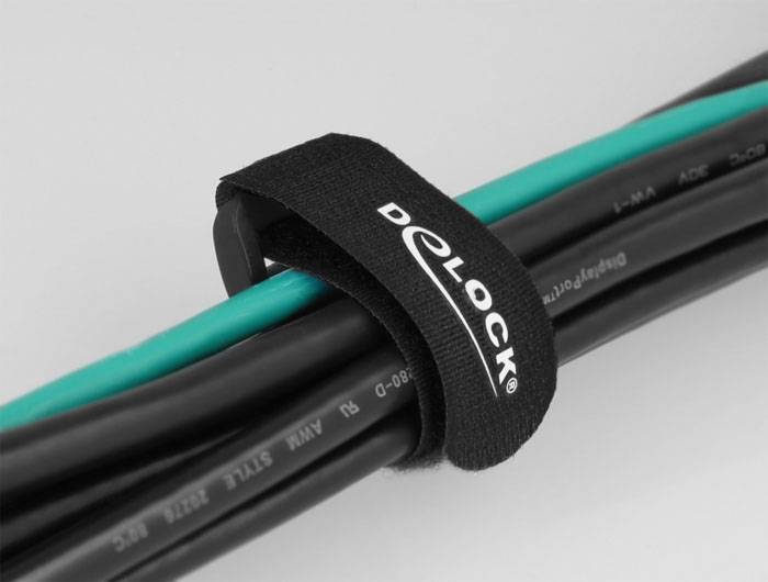 Delock Klittenband kabelbinder (l x b) 190 mm x 25 mm Zwart 5 stuk(s)-3
