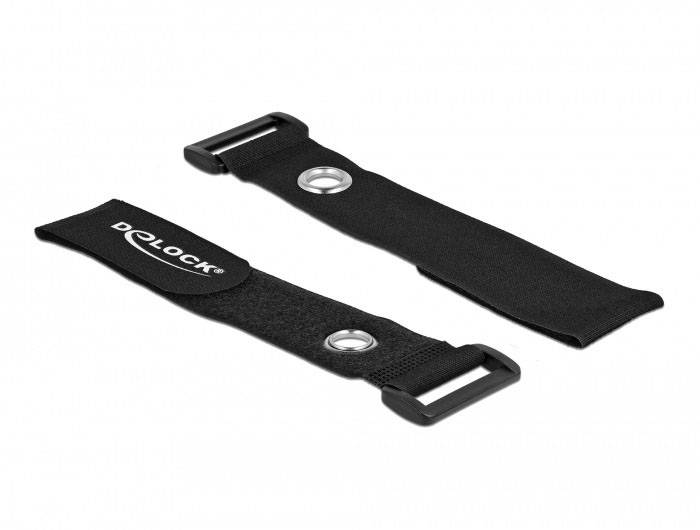 Delock Klittenband kabelbinder Om te bundelen (Ø x l) 7 mm x 280 mm Zwart 3 stuk(s)-2