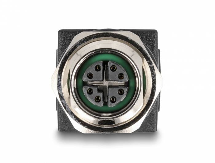Delock M12 / RJ45 Netwerk Adapter Kabel [1x M12-bus - 1x RJ45-bus] Zwart-2