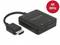 Zwarte HDMI-switch met opdruk 'DELOCK' en rond symbool '4K 60Hz' rechtsboven. Een HDMI-kabel is aangesloten.