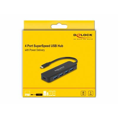 Delock 64170 64170 USB-hub 4 poorten USB-A USB 3.2 Gen1 5 GBit/s Met USB-C stekker Zwart-4