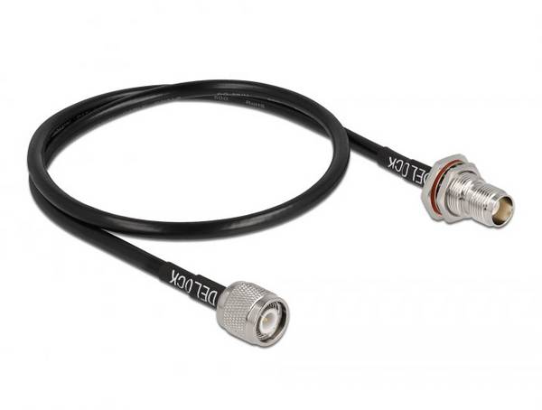 Delock WiFi-antenne Aansluitkabel [1x TNC-stekker - 1x TNC-bus] 0.6 m Zwart