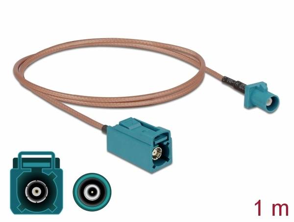 Delock WiFi-antenne Aansluitkabel [1x Fakra-stekker - 1x Fakra-bus] 1 m Meerdere kleuren