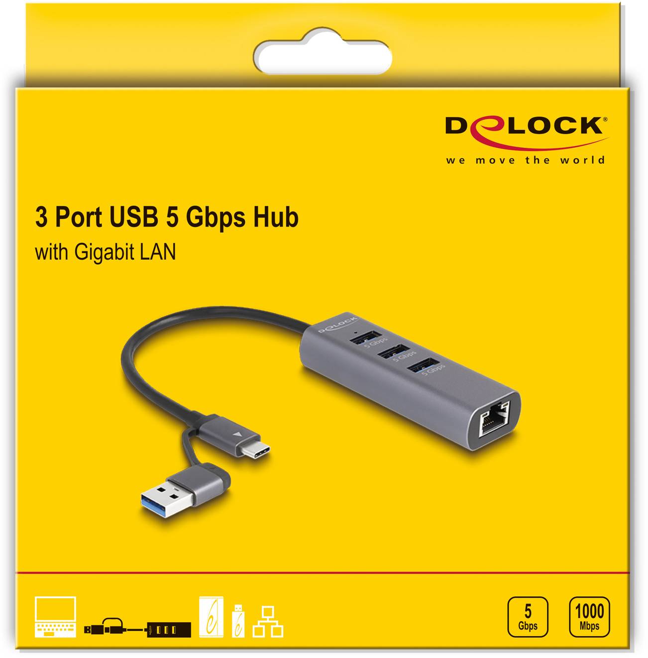 Delock 64282 USB-hub Geschikt voor merk (dockingstation): Universeel-4
