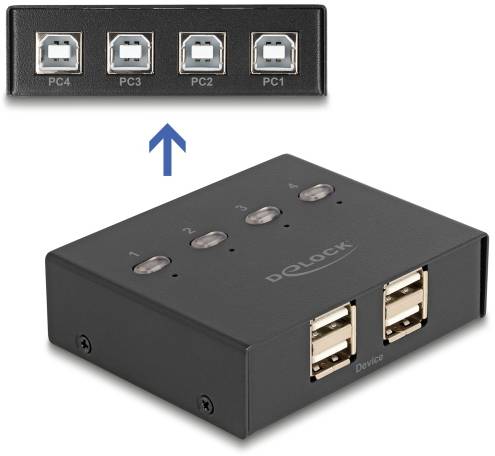 Delock 11507 USB 2.0-schakelaar Zwart-2