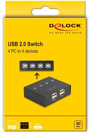 Delock 11507 USB 2.0-schakelaar Zwart-3