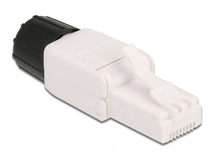Delock 86978 RJ45-stekker CAT.6A UTP zonder gereedschap 86978 Aantal polen (sensoren) 8P8C Wit 1 stuk(s)-1
