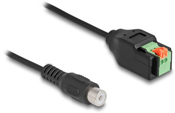 Delock RCA AV Aansluitkabel [1x Cinch-koppeling - 1x 2-polig] 15 cm Zwart, Groen