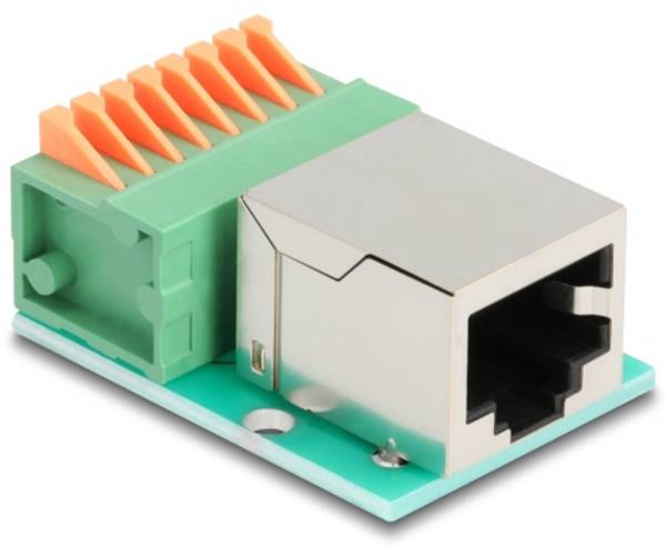 Delock RJ45 Netwerk Adapter Kabel [1x RJ45-bus - 1x Bus]  Groen, Zilver