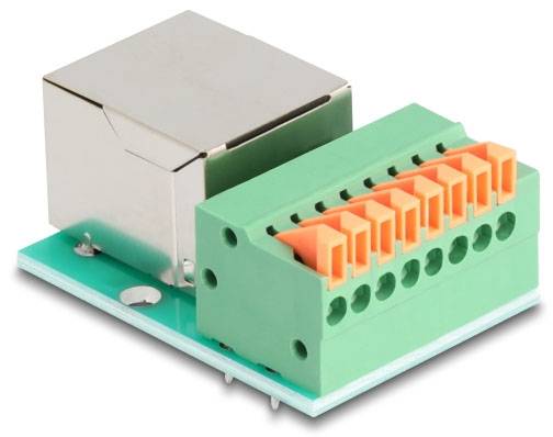 Delock RJ45 Netwerk Adapter [1x RJ45-bus - 1x Bus] Groen, Zilver-2