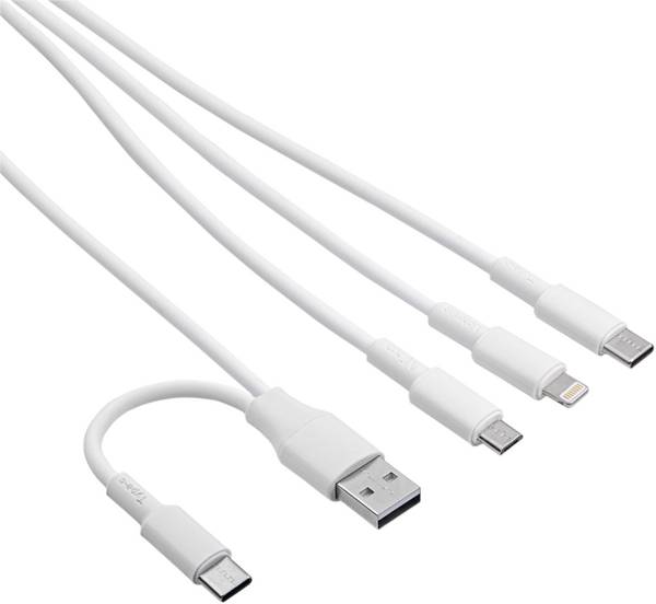 Akyga AK-USB-52 USB-kabel USB-C stekker, USB-A stekker, Apple Lightning stekker, USB-micro-B stekker 1.20 m Wit