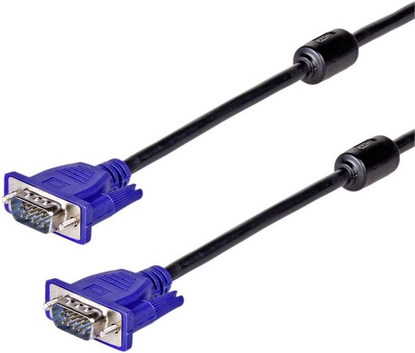 Akyga AK-AV-01 VGA-kabel VGA Aansluitkabel 1.8 m Zwart Met Ferrietkern