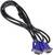 Een lang, zwart VGA-kabel met twee blauwe connectoren aan de uiteinden, gebruikt voor het aansluiten van computers op monitoren.