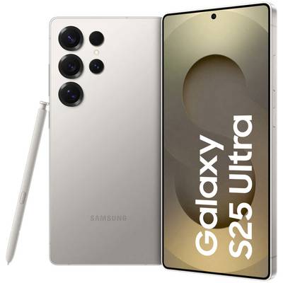 'Samsung Galaxy S25 Ultra' afgebeeld met een stylus en een groot display. Moderne smartphonetechnologie wordt benadrukt.
