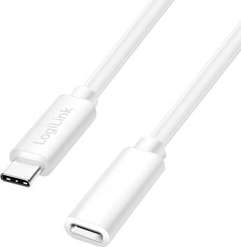 LogiLink CU0220 USB-C-kabel  USB 2.0 USB-C stekker, USB-C bus 1.00 m Wit