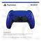 Een blauwe PlayStation DualSense™ draadloze controller-verpakking met merklogo's. Compatibel met PS5. Bevat meerdere talen.