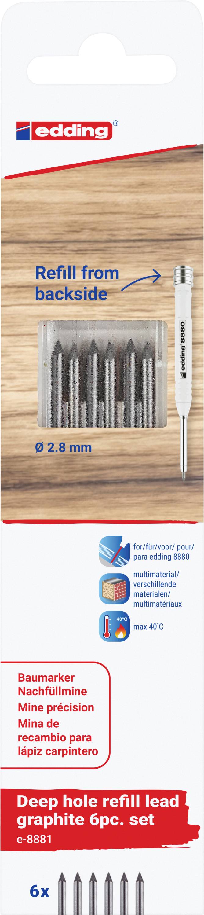 Edding Garphit 6er-Blister 4-8881-6-2112 Reservepunt Zwart 2.8 mm 1 set(s)