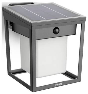 Philips LED Blaise 929004631501 Wandlamp op zonne-energie met bewegingsmelder  LED LED vast ingebouwd 1.5 W Antraciet
