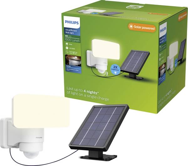 Philips LED Tylus 929004632201 Wandlamp op zonne-energie met bewegingsmelder  LED  6 W Wit