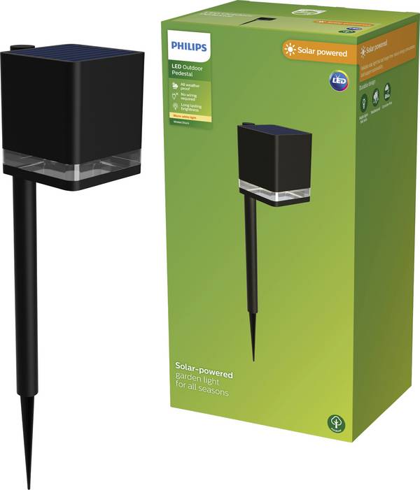 Philips LED 929004658801 Virona Staande lamp op zonne-energie   LED LED vast ingebouwd 1.8 W Zwart
