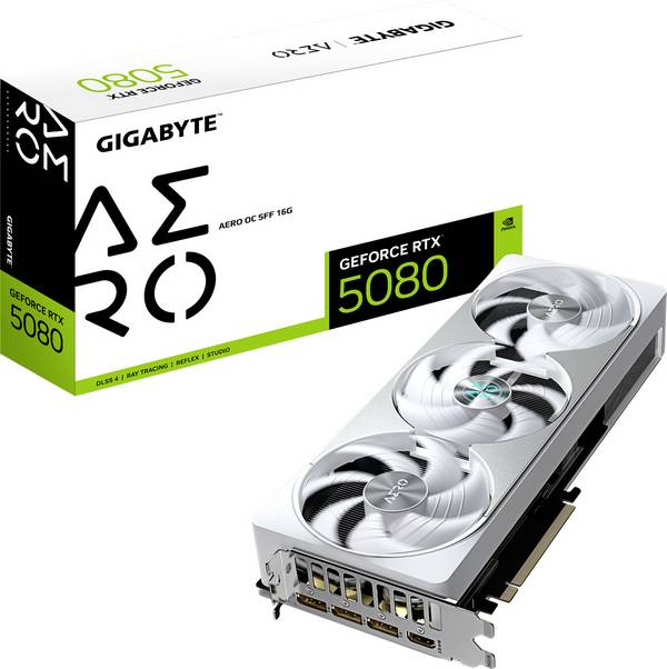 Gigabyte Nvidia RTX 5080 Videokaart AERO OC SFF  16 GB GDDR7-RAM PCIe x16  HDMI 2.1, DisplayPort 2.1