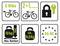 'E-Bike', '2+1 uitbreidbaar', Fiets, Slot met sleutel, '50 kg Max. draagvermogen', 'ca. 14,5 Kg', Symbool met sterren, 'EG-BE'.