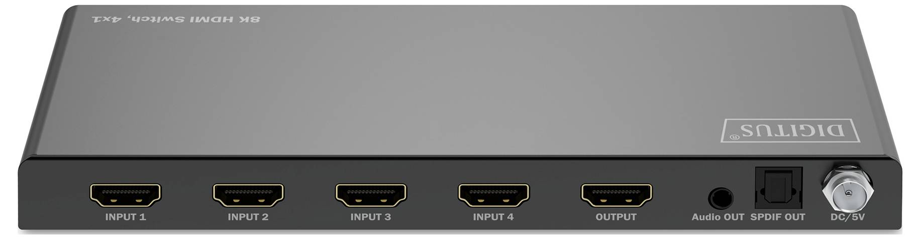 Digitus DS-55335 HDMI-switch LED-weergave, Met metalen behuizing, Met afstandsbediening, Ultra HD-geschikt 7680 x 4320 P-1