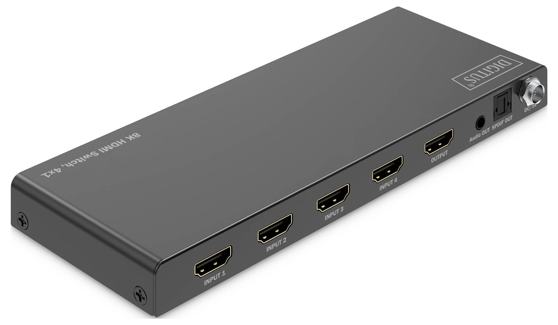 Digitus DS-55335 HDMI-switch LED-weergave, Met metalen behuizing, Met afstandsbediening, Ultra HD-geschikt 7680 x 4320 P-3