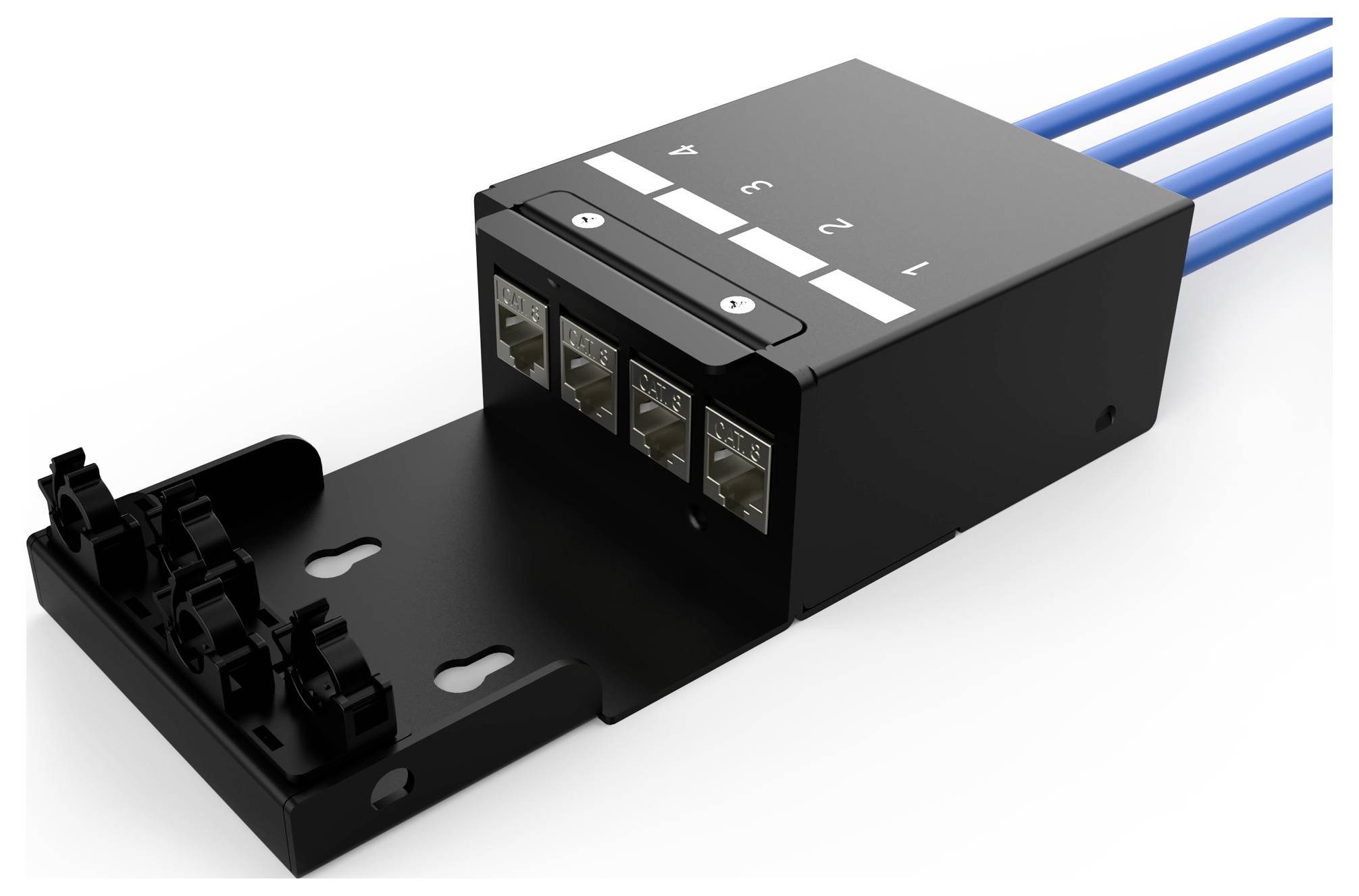 Digitus DN-93708-4 RJ45-moduledrager Keystone Zonder connectoren 1 stuk(s)-3