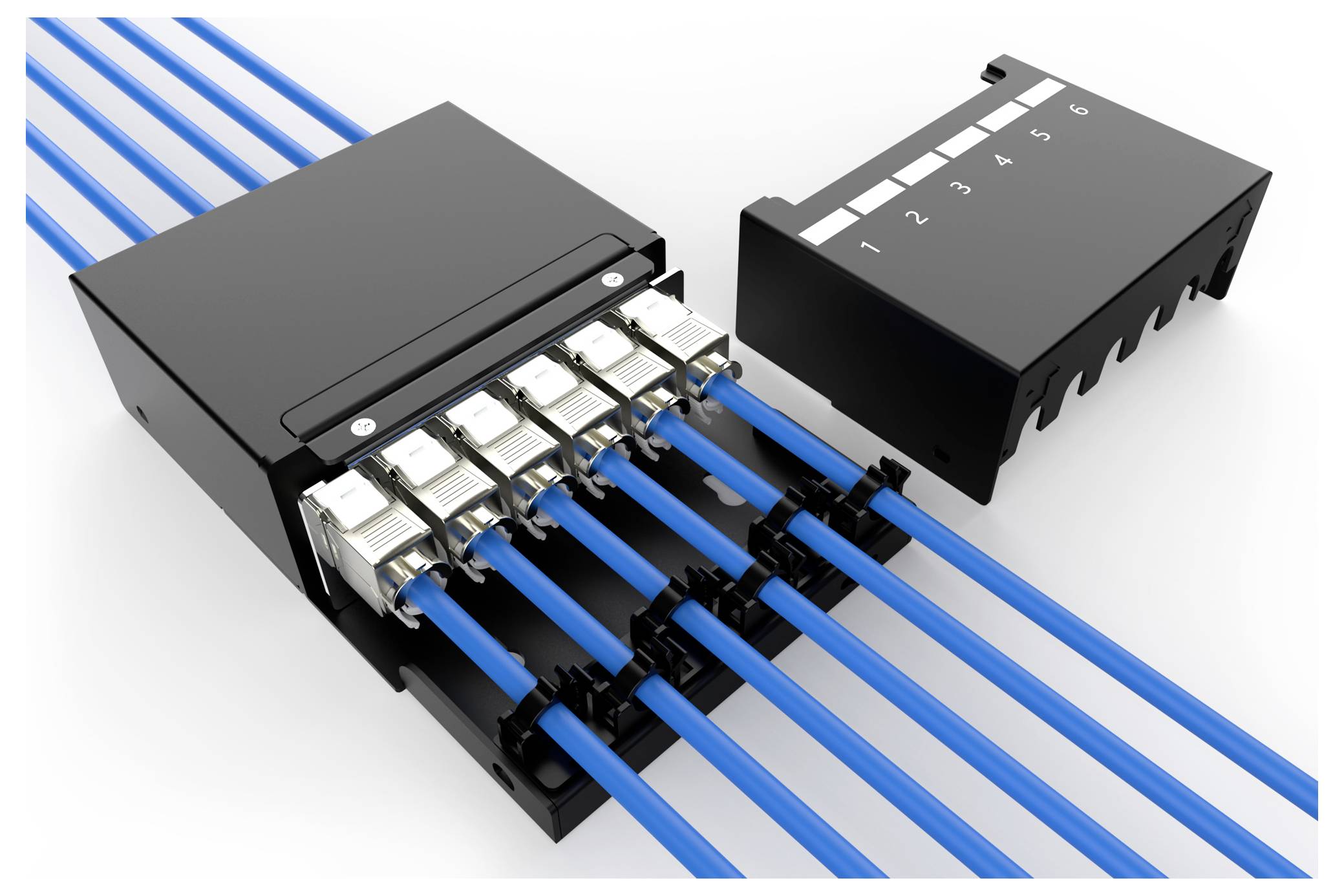 Digitus DN-93708-6 RJ45-moduledrager Keystone Zonder connectoren 1 stuk(s)-1