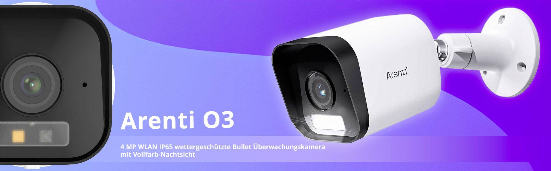 'Arenti O3 4 MP WLAN IP65 weerbestendige bullet-bewakingscamera met full-color nachtzicht'