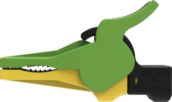 Schützinger SAK 9230 Ni / GNGE Veiligheids-krokodilklem Bus CAT IV 600 V Groen-geel