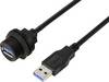 TRU COMPONENTS TC-E13T-FU3-PWF/MU3-NWA-0.5PV-S TC-13543568 USB 3.0-bus naar stekker, IP67 (schroefdraad), kabel 0,5 m Waterdichte kunststof kabel 1 stuk(s)