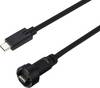 TRU COMPONENTS TC-E10T-MT3.1-MWA/NWA-0.5PV-S TC-13543588 USB-C 3.1-stekker naar stekker IP67 (schroefdraad) kabel 0,5 m Waterdichte kunststof kabel 1 stuk(s)