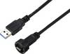 TRU COMPONENTS TC-E10T-MT3-MWA/MU3-NWA-0.5PV-S TC-13543592 USB-C 3.0-stekker naar USB-stekker IP67 (schroefdraad) kabel 0,5 m Waterdichte kunststof kabel 1 stuk(s)