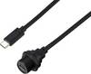 TRU COMPONENTS TC-E10T-FT3-PWF/MT3-NWA-0.5PV-S TC-13543596 USB-C 3.0-stekker naar bus IP67 (schroefdraad) kabel 0,5 m Waterdichte kunststof kabel 1 stuk(s)