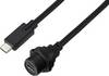 TRU COMPONENTS TC-E10T-FT3.1-PWF/MT3.1-NWA-0.5PV-S TC-13543600 USB-C 3.1-stekker naar bus IP67 (schroefdraad) kabel 0,5 m Waterdichte kunststof kabel 1 stuk(s)